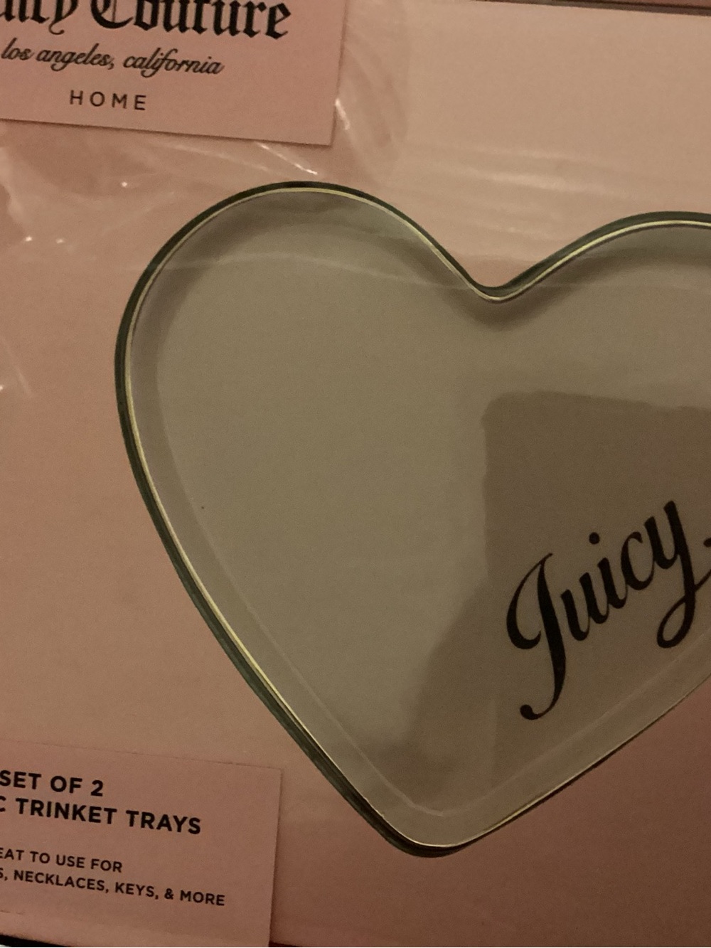 Juicy Couture 2 Ceramic Heart and Round Trinket Trays - Picture 5 of 9